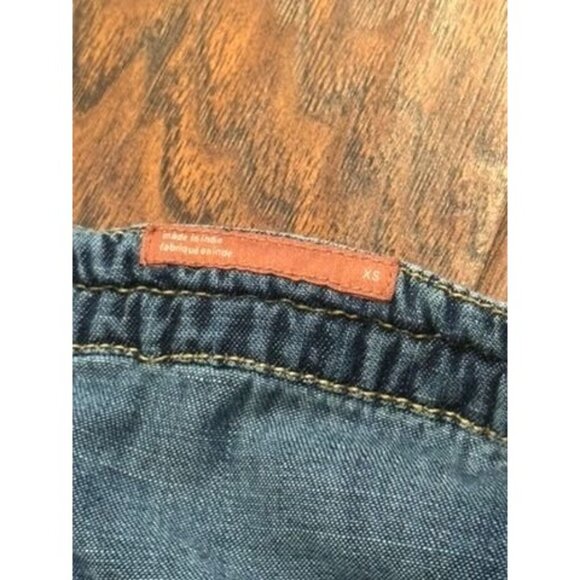 Denim Overall Suspender Pinafore Dress Anthropologie Straps Pockets Pilcro XS - Picture 5 of 6